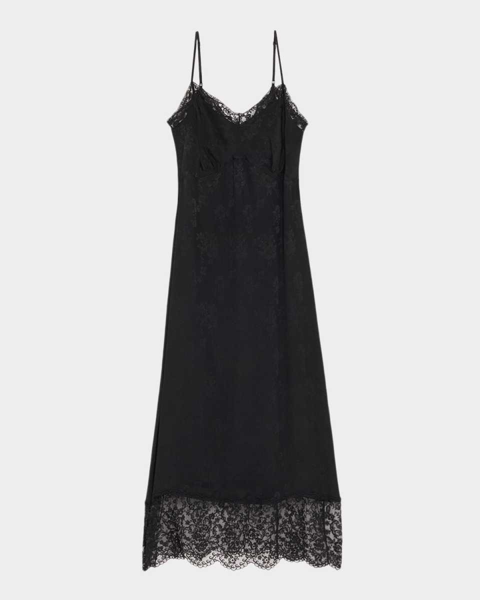 Floral Lace-Trim Slip Dress